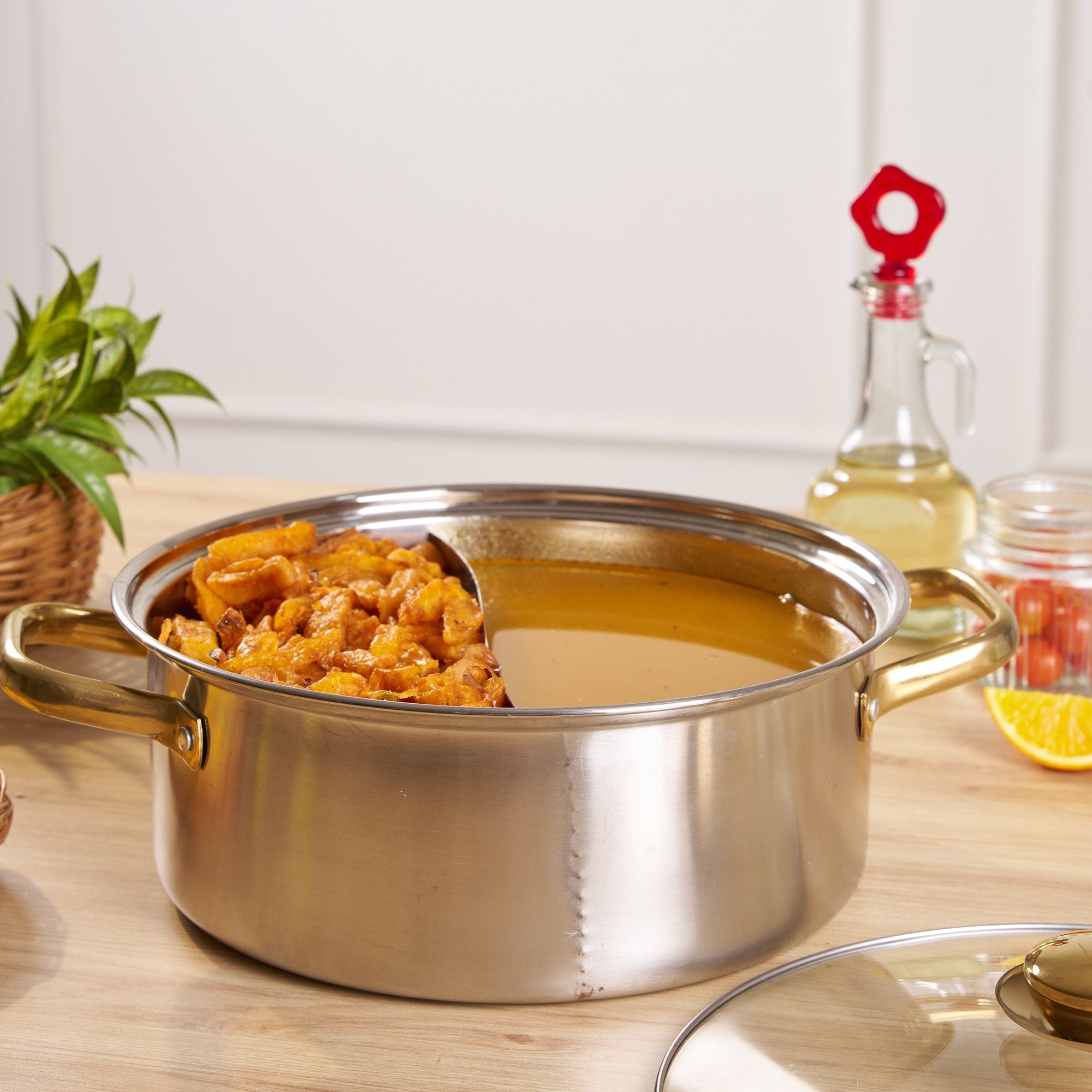Dutch Hot Pot Stainless Steel Double-Handed Pot