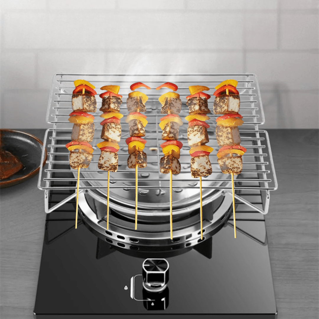 Portable Stainless Steel BBQ Grill Set