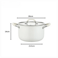 Multi-Purpose Stainless Steel Cooking Pot with Ceramic Exterior