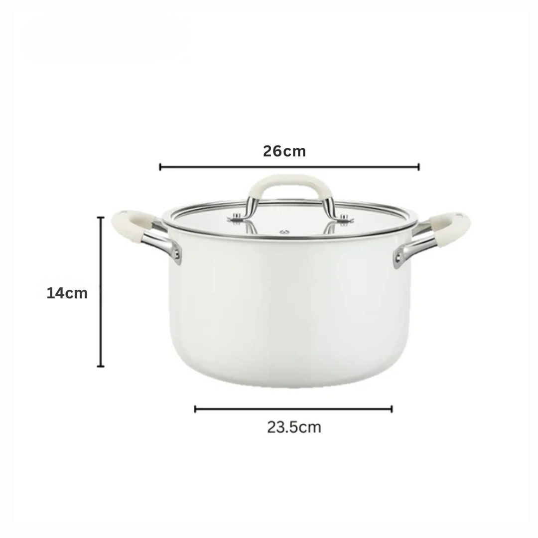 Multi-Purpose Stainless Steel Cooking Pot with Ceramic Exterior