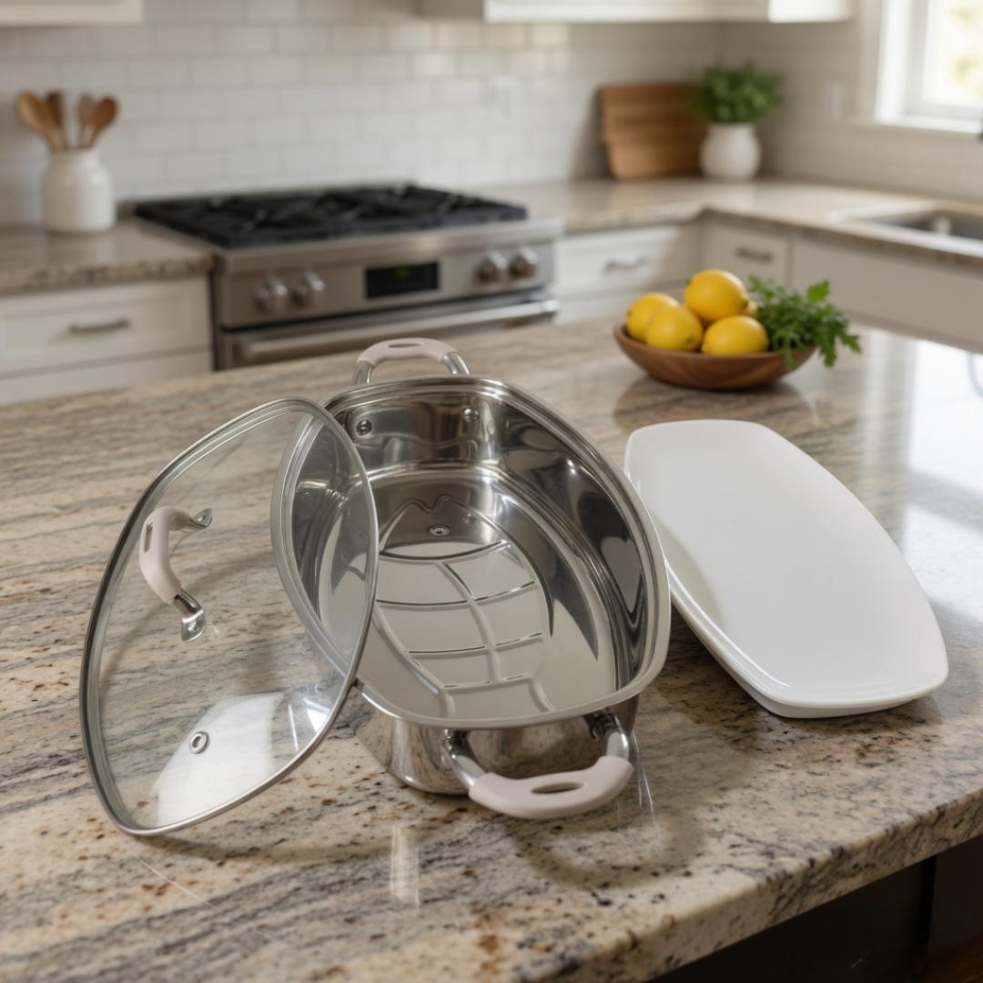 Premium Stainless Steel Food Steaming Pan