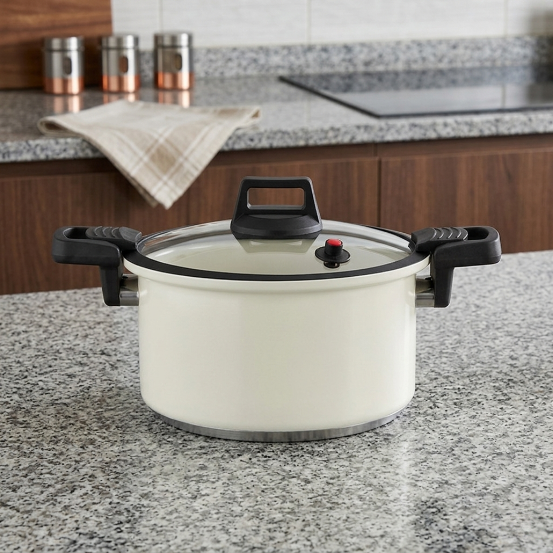 Stainless Steel Micro-Pressure Cooker with Glass Lid(26cm)