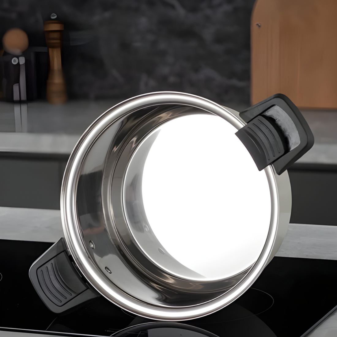 Stainless Steel Micro-Pressure Cooker with Glass Lid(26cm)
