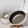 Deep Titanium Ceramic Fry Pan with Glass Lid(25cm)