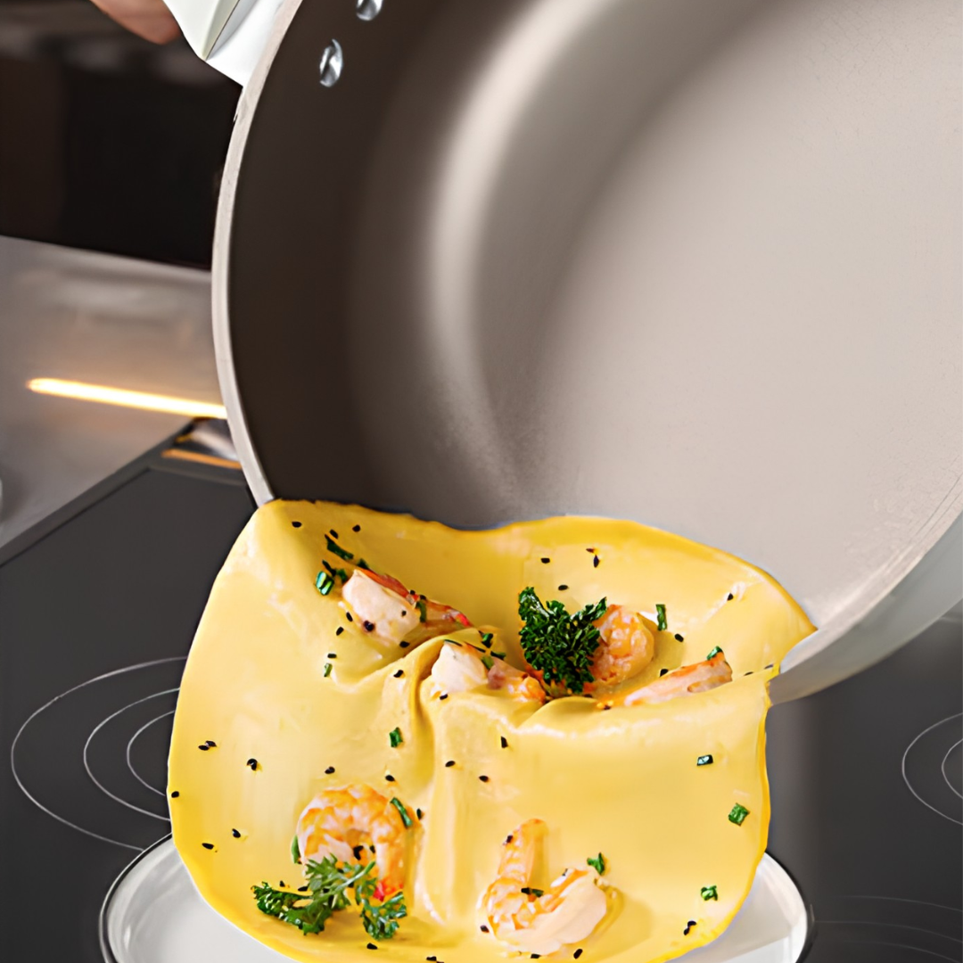 Deep Titanium Ceramic Fry Pan with Glass Lid(25cm)