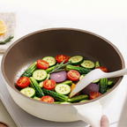 Deep Titanium Ceramic Fry Pan with Glass Lid(25cm)