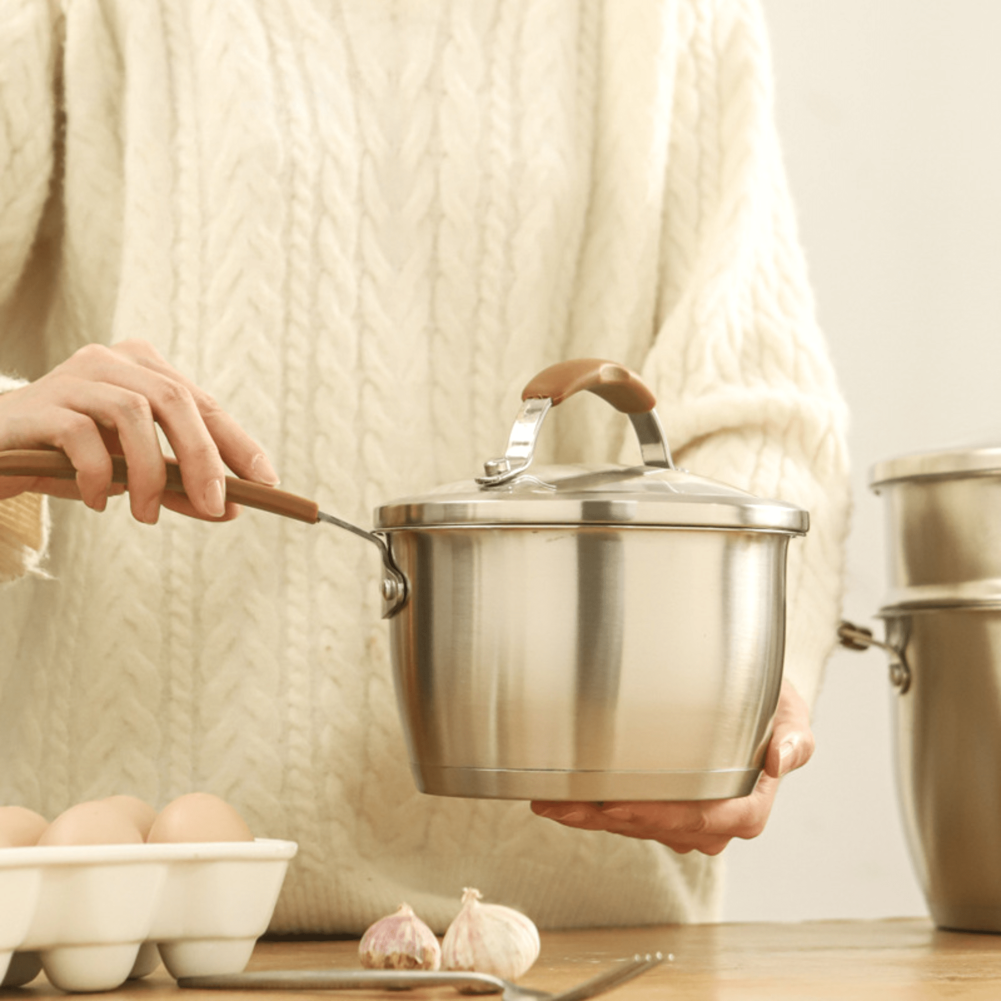 Multi-Purpose Stainless Steel Cooking & Steaming Pot (2Litre)