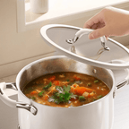 Multi-Purpose Stainless Steel Cooking Pot with Ceramic Exterior