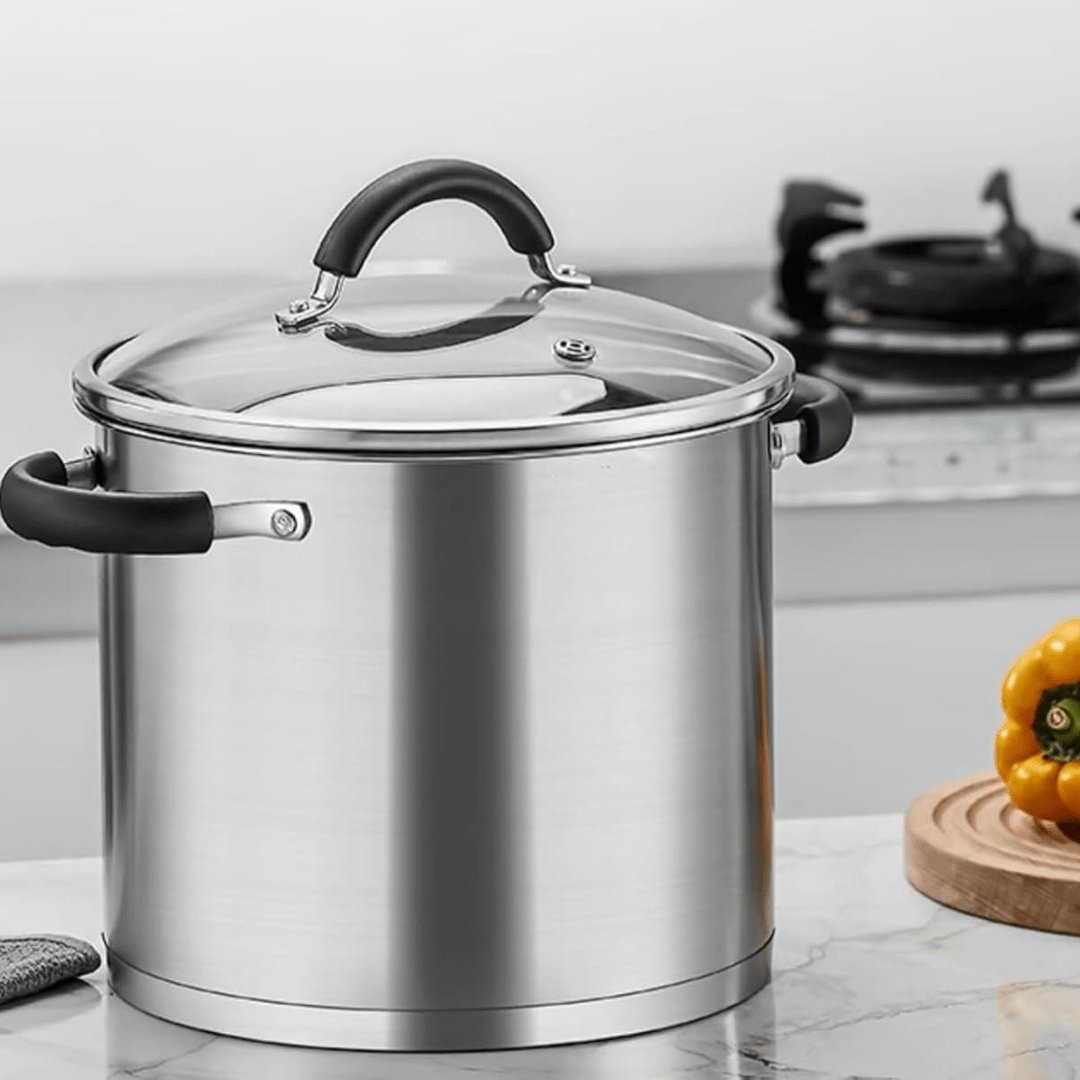 Stainless Steel Deep Cooking Pot with Lid (7.5L)