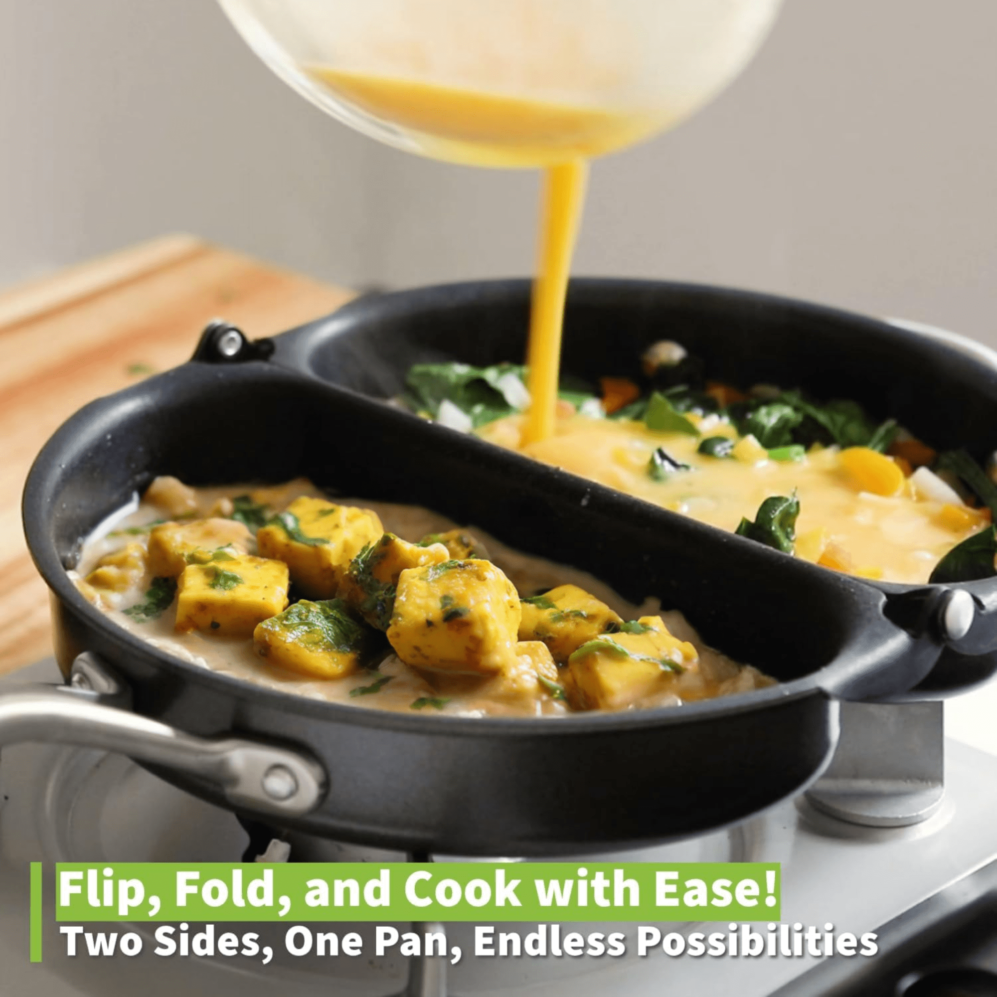 Non-Stick Double-Sided Folding Fry Pan (26cm)