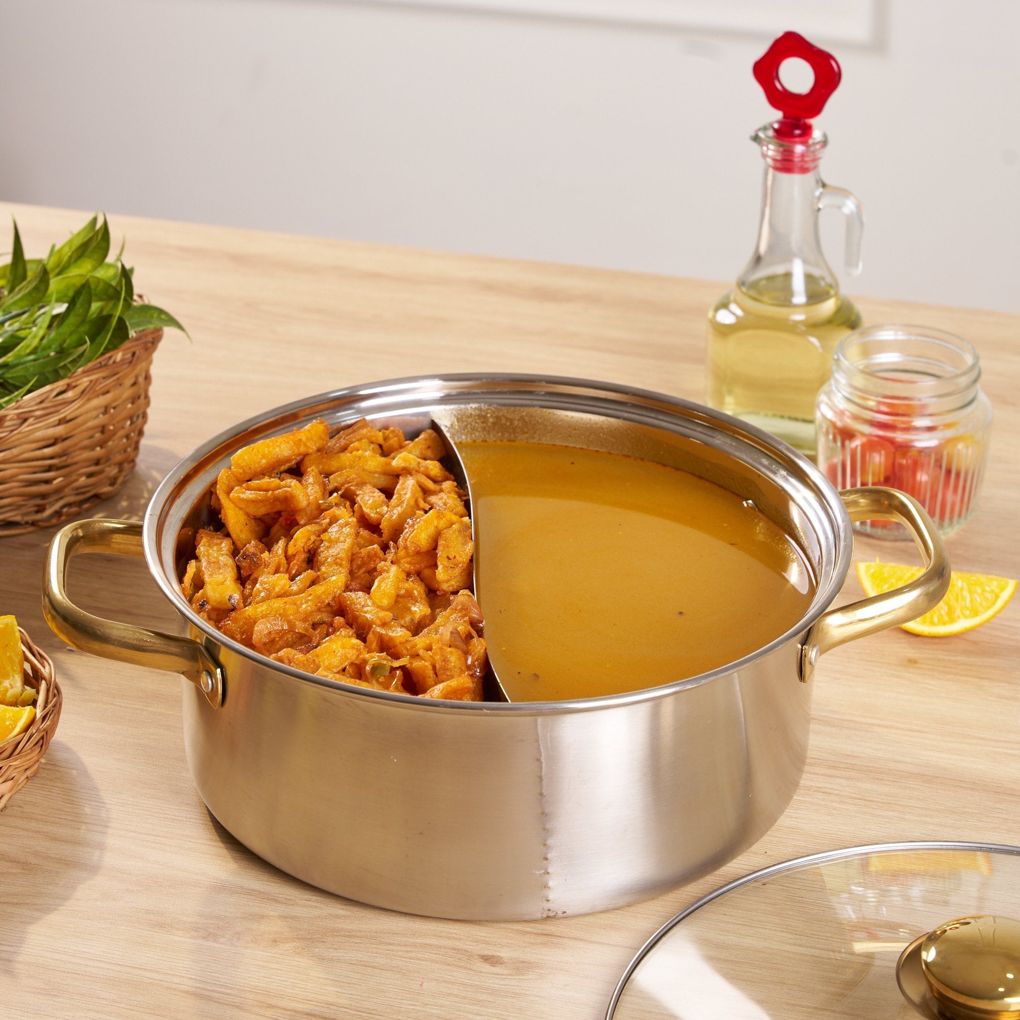 Dutch Hot Pot Stainless Steel Double-Handed Pot