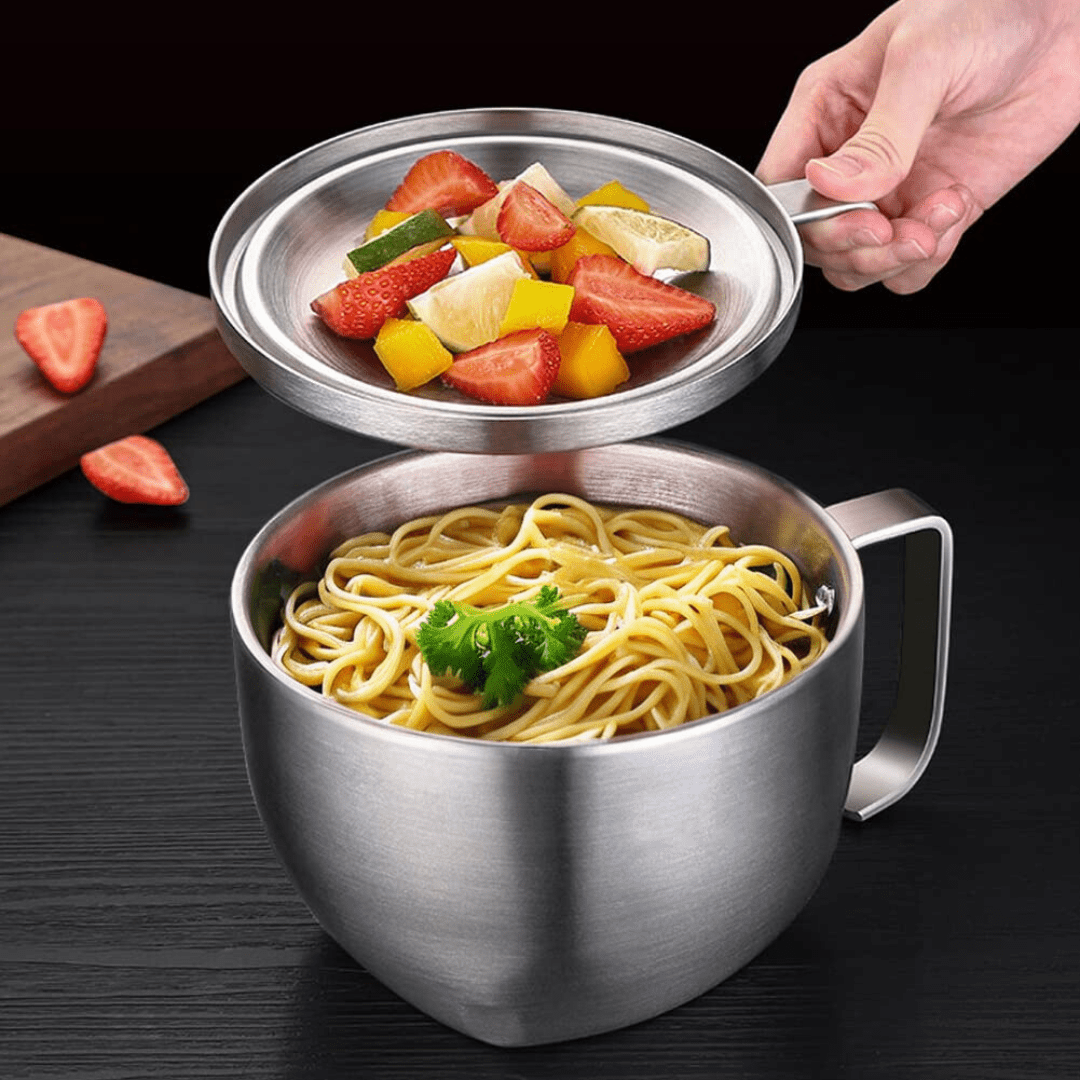 Multipurpose Stainless Steel Cooking Bowl with Lid