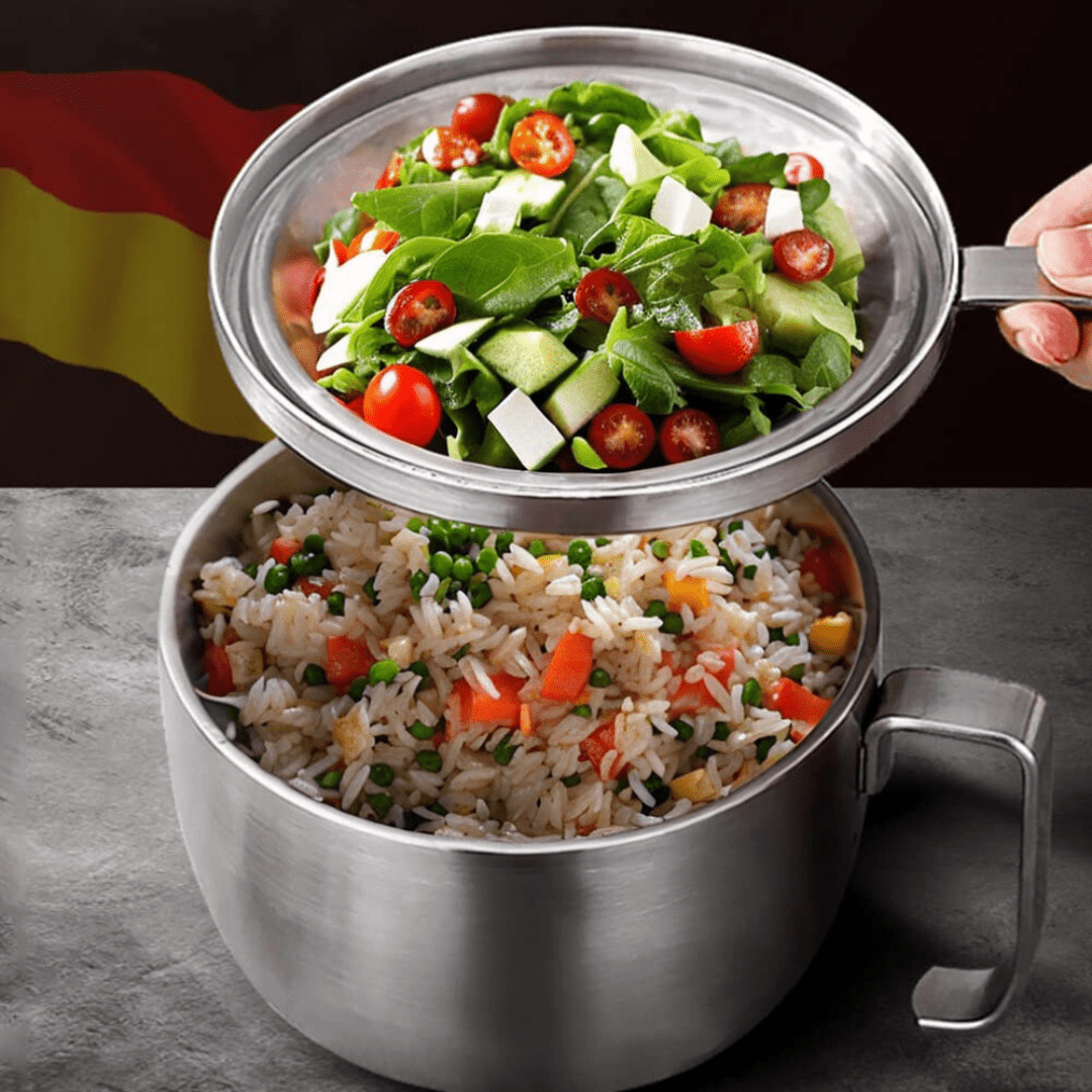 Multipurpose Stainless Steel Cooking Bowl with Lid