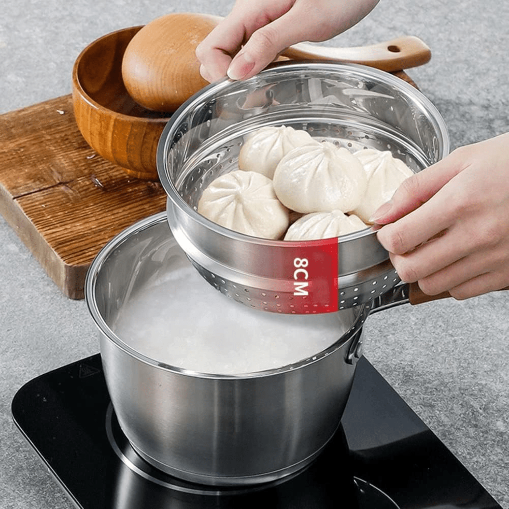 Multi-Purpose Stainless Steel Cooking & Steaming Pot (2Litre)
