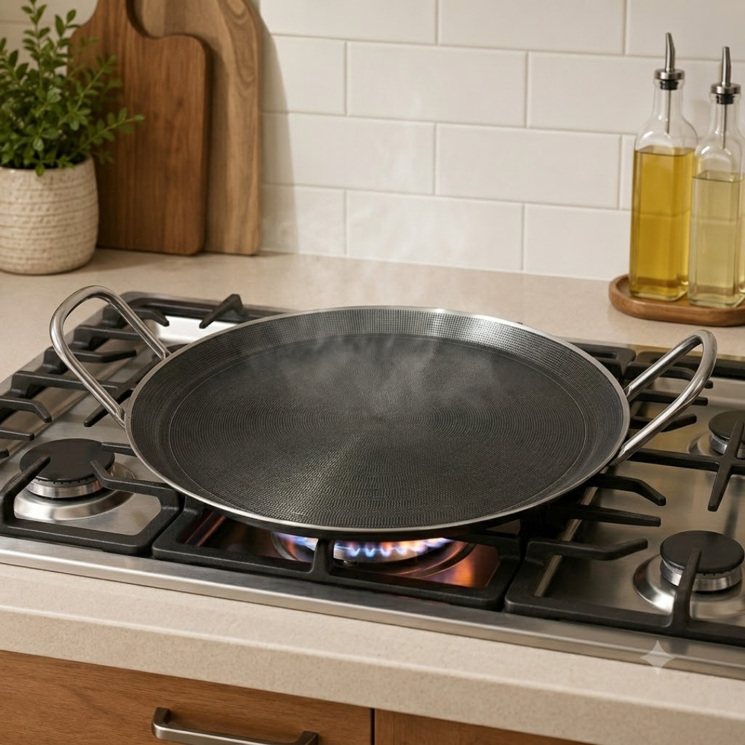Double-Ear Crystal Shield Non-Stick Stainless Steel Pan
