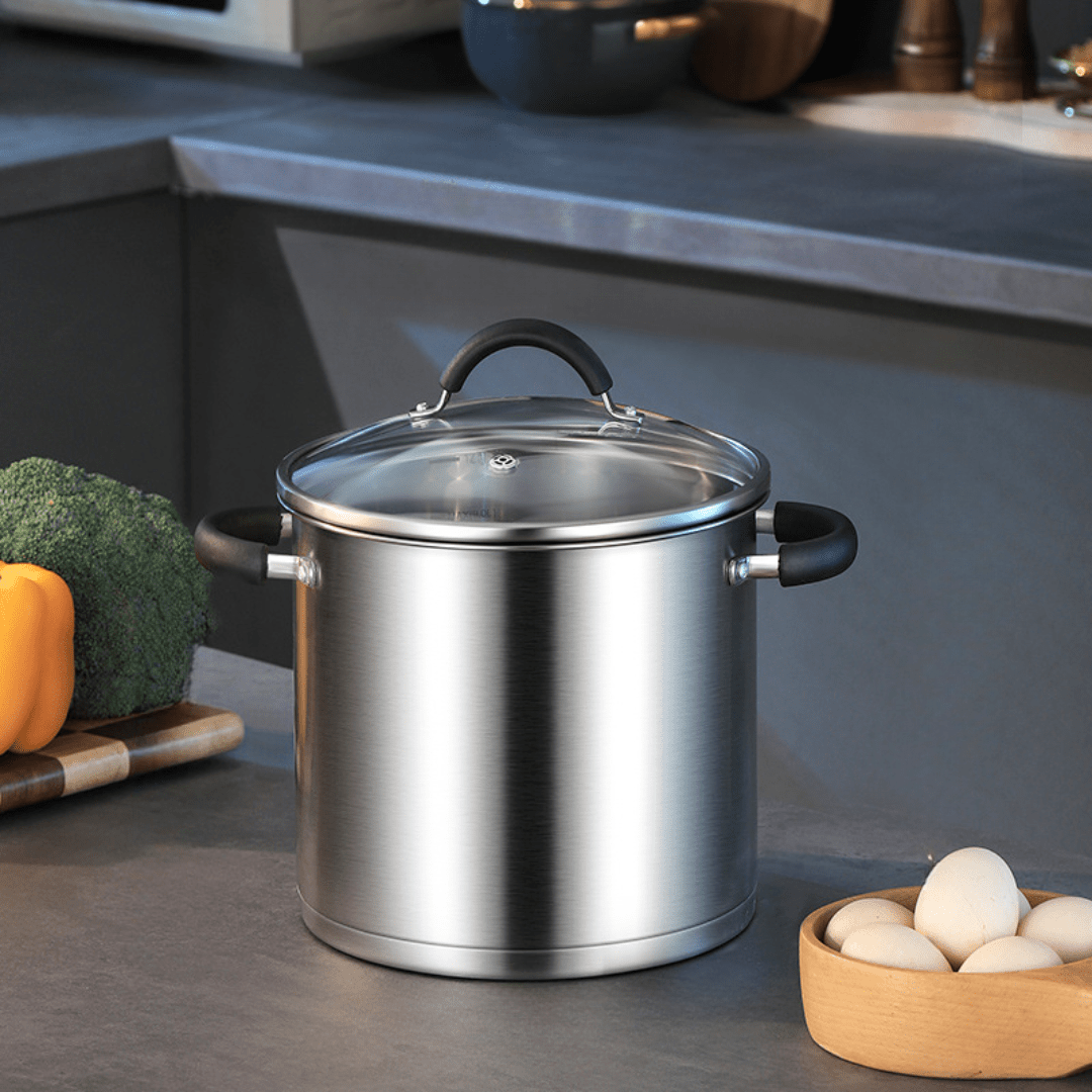 Stainless Steel Deep Cooking Pot with Lid (7.5L)