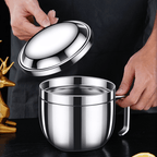 Multipurpose Stainless Steel Cooking Bowl with Lid