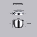 Multipurpose Stainless Steel Cooking Bowl with Lid