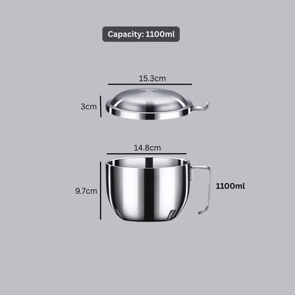 Multipurpose Stainless Steel Cooking Bowl with Lid