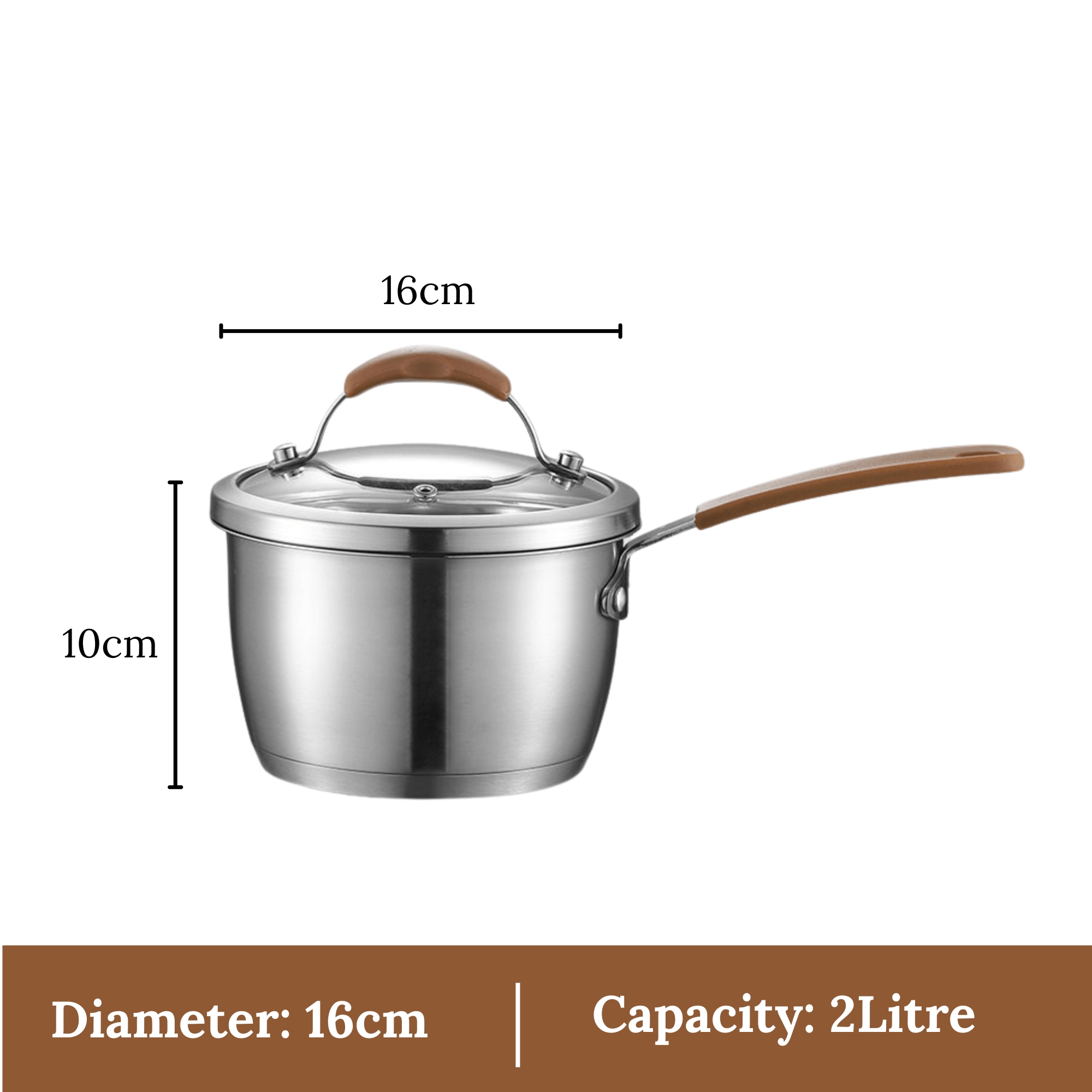 Multi-Purpose Stainless Steel Cooking & Steaming Pot (2Litre)