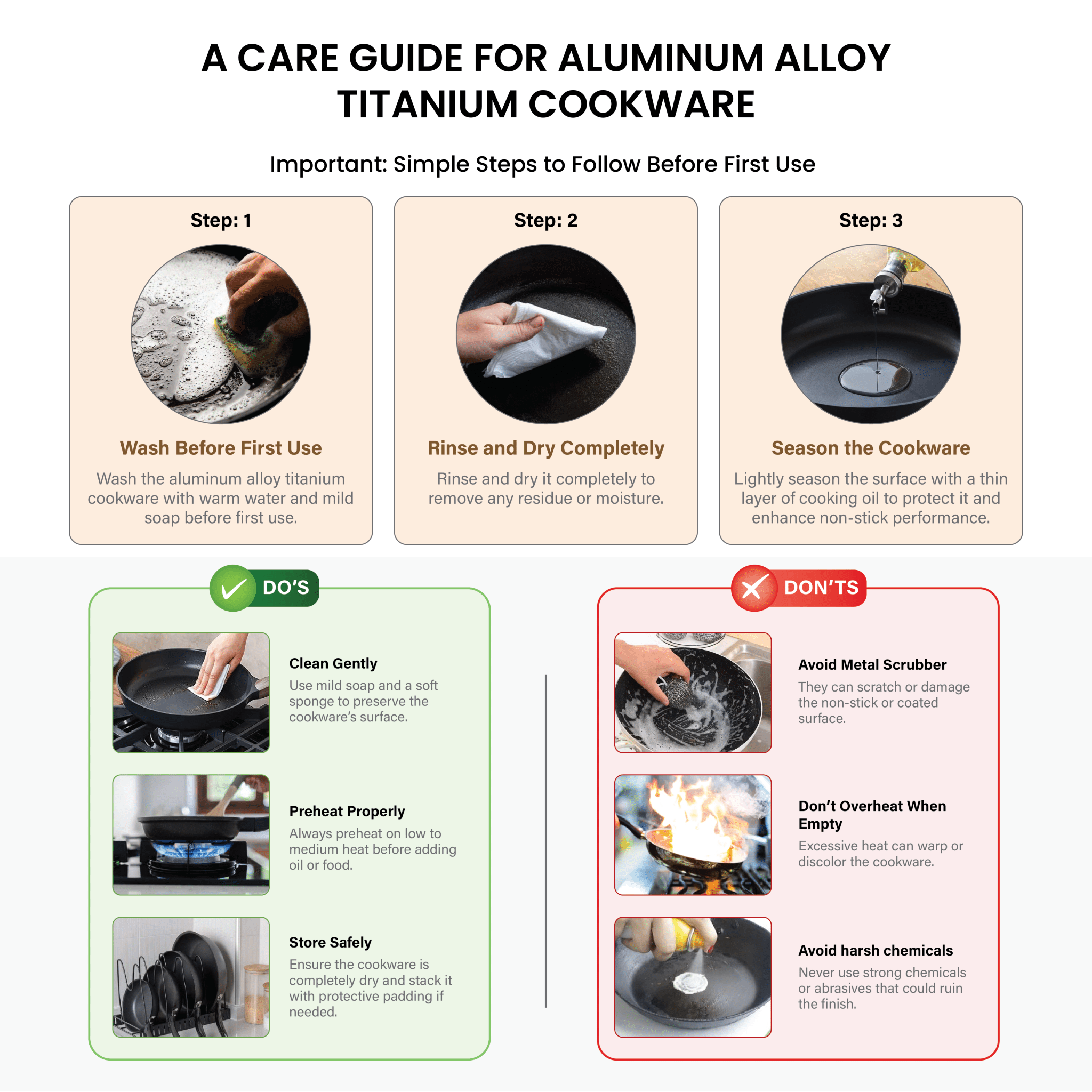 Durable Aluminum Alloy Titanium Fry  Wok with Non-Stick Surface (28cm)