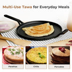 Cast Iron Flat Tawa for Dosa & Roti with Handle Cover (28cm)