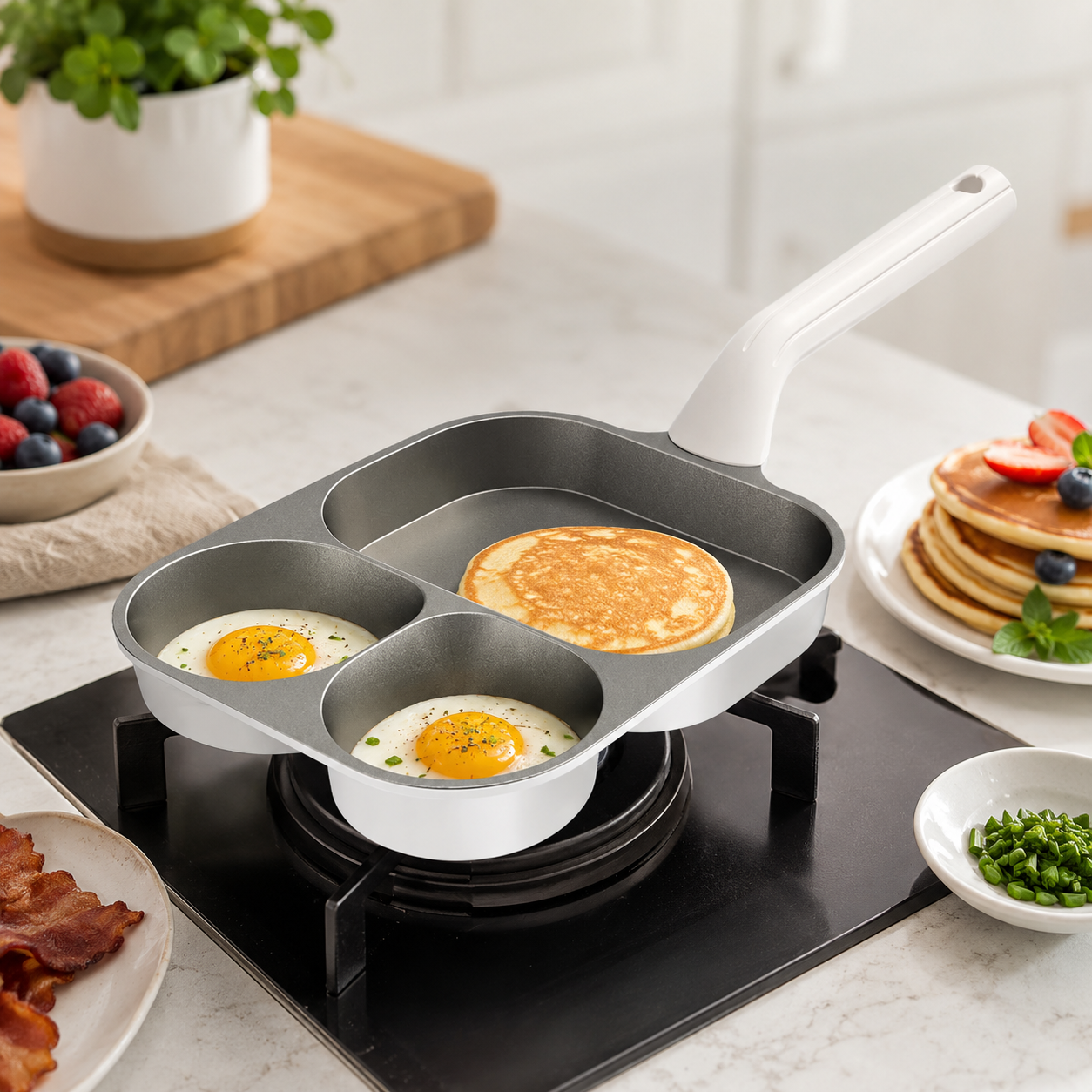 Titanium Ceramic 3-in-1 Breakfast Frying Pan
