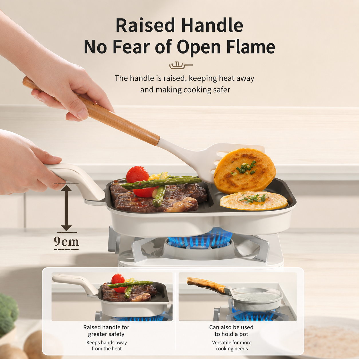 Titanium Ceramic 3-in-1 Breakfast Frying Pan