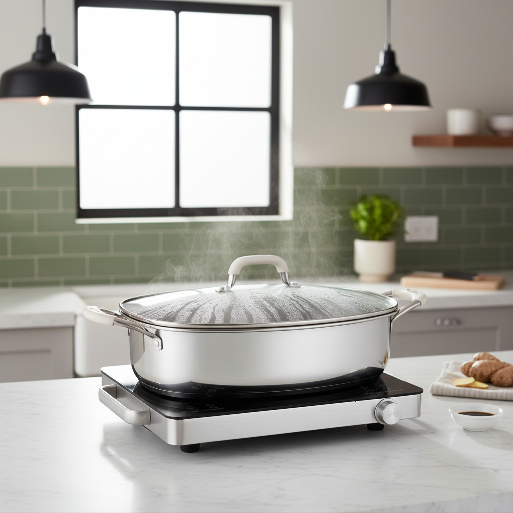 Premium Stainless Steel Food Steaming Pan