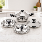 5-Piece Stainless Steel Idli Maker and Steaming Kadai Set