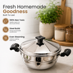 5-Piece Stainless Steel Idli Maker and Steaming Kadai Set