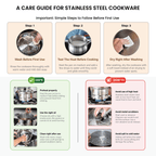 Multipurpose Stainless Steel Cooking Bowl with Lid