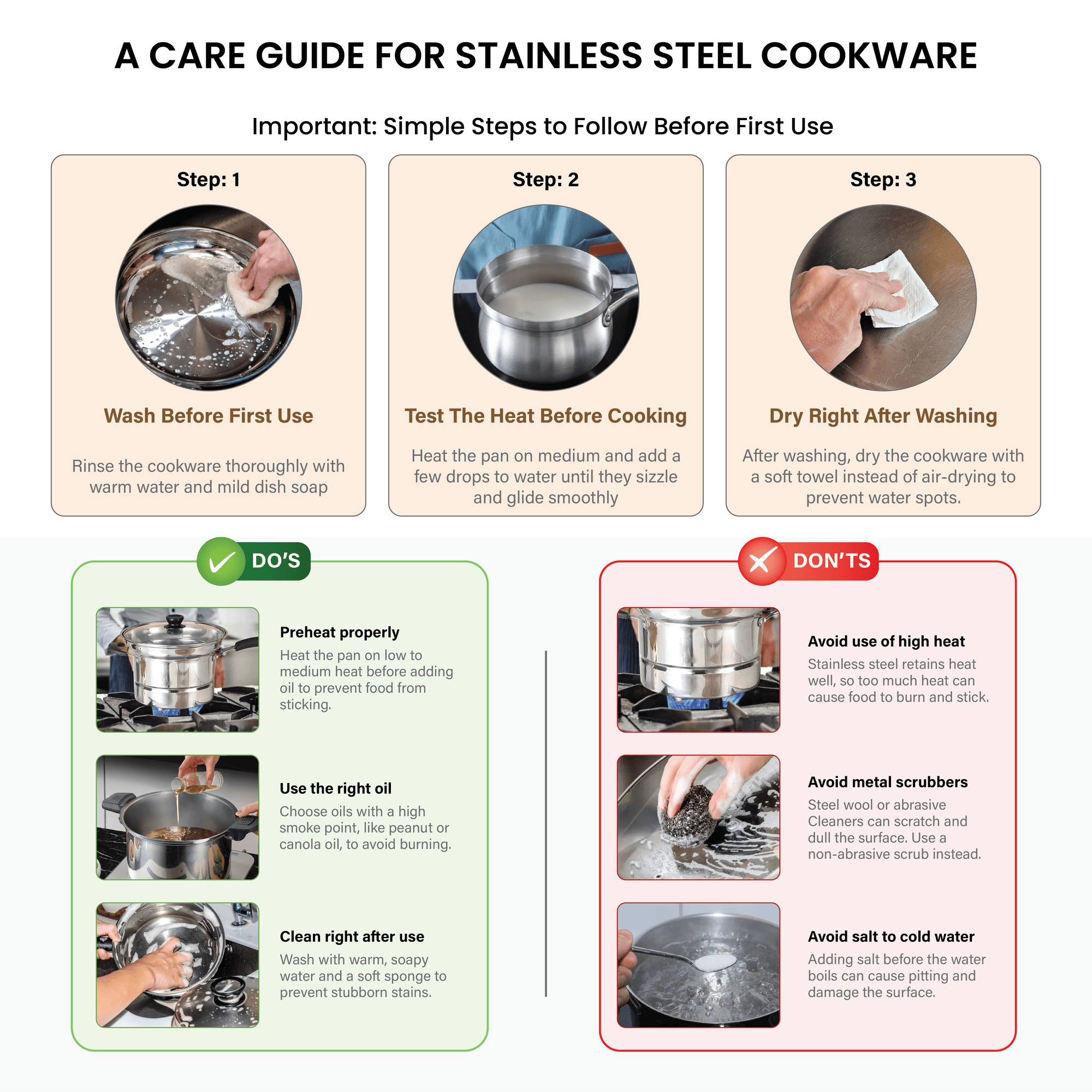 Multipurpose Stainless Steel Cooking Bowl with Lid