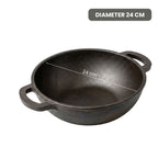 Classic Cast Iron Cooking Kadai with Silicone Grip(24cm)